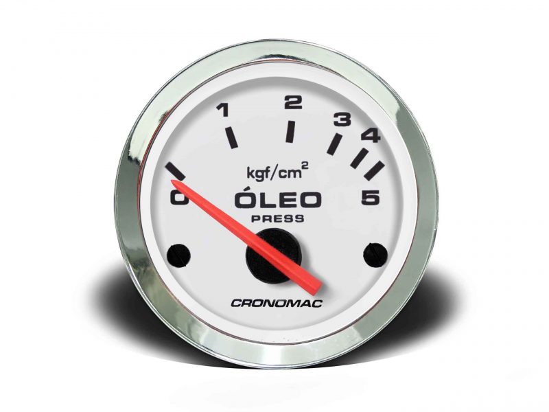 Manômetro Óleo 52mm Elétrico 5kg Croma - Branco