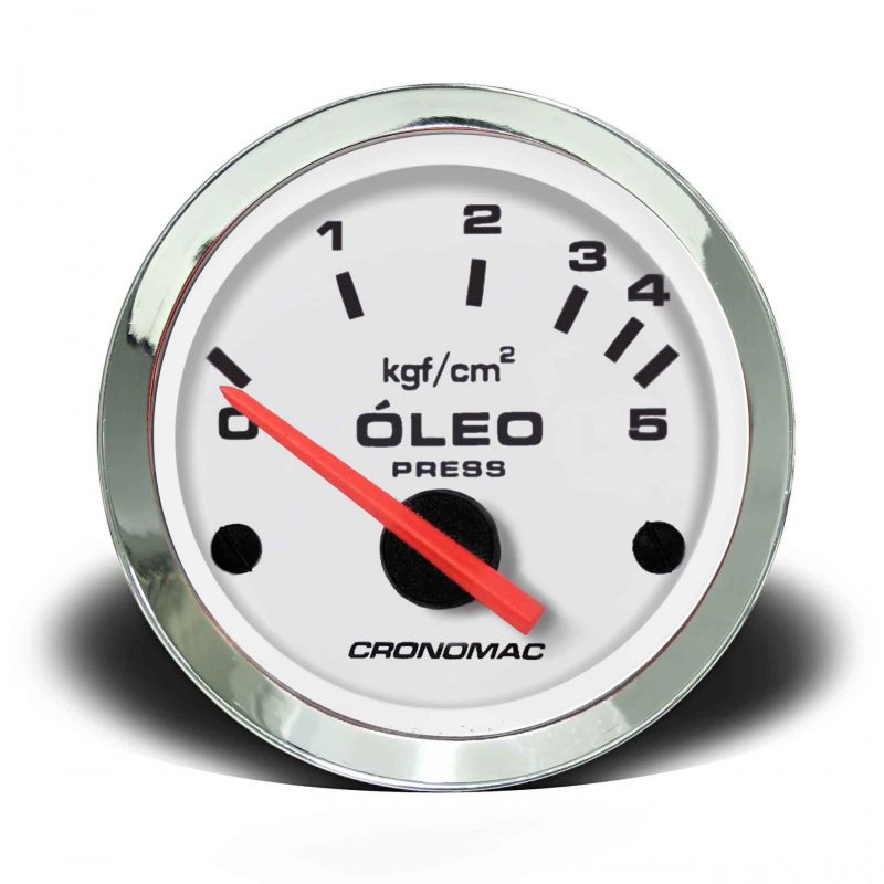 Manômetro Óleo 52mm Elétrico 5kg Croma - Branco