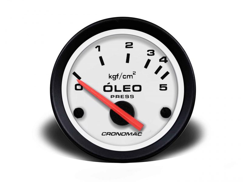 Manômetro Óleo 52mm Elétrico 5kg Street - Branco
