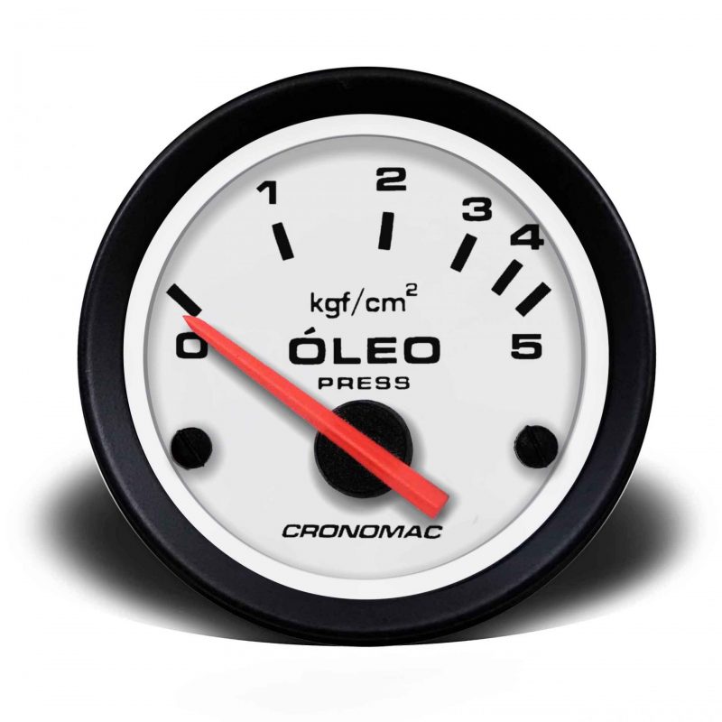Manômetro Óleo 52mm Elétrico 5kg Street - Branco