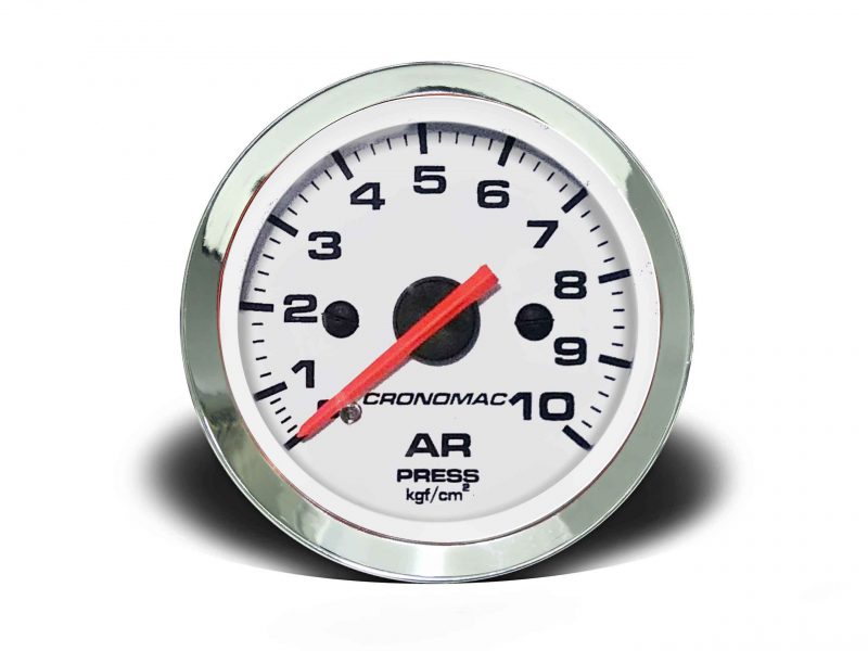 Manômetro Pressão Ar 60mm Mecânico 10Kg Croma Branco