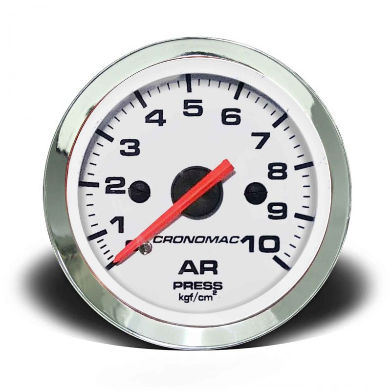 Manômetro Pressão Ar 60mm Mecânico 10Kg Croma Branco