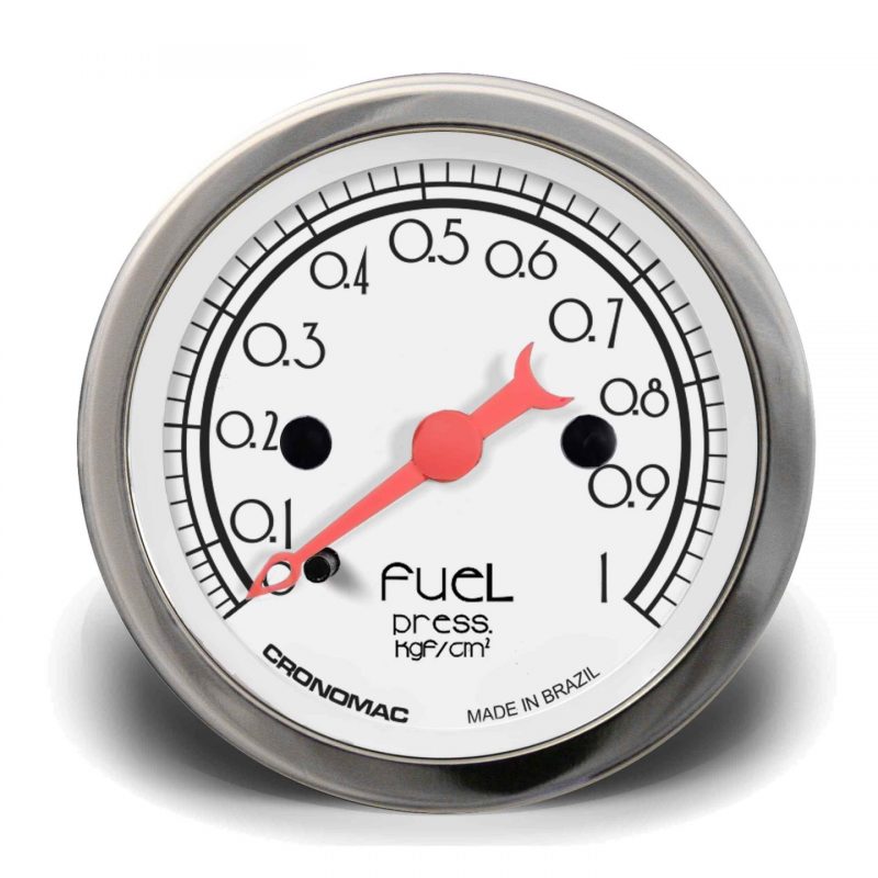 Manômetro Pressão Combustível 52mm Mecânico 1kg HOT Silver