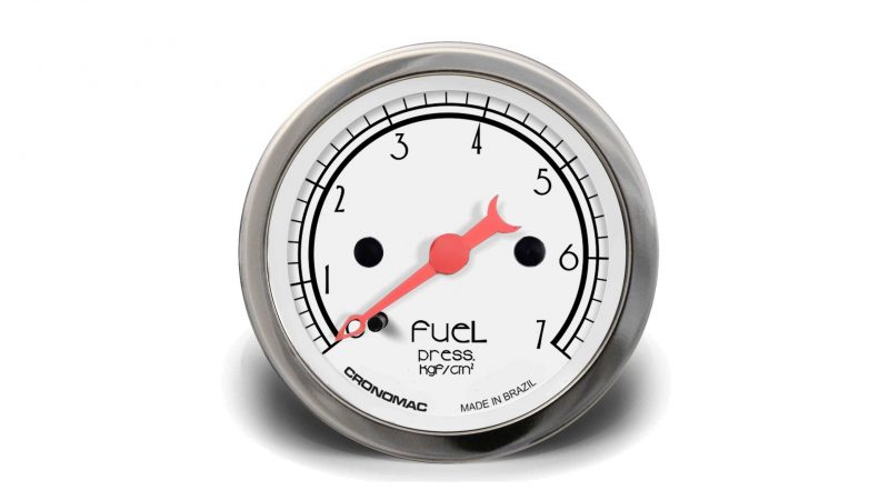 Manômetro Pressão Combustível 52mm Mecânico 7kg HOT Silver