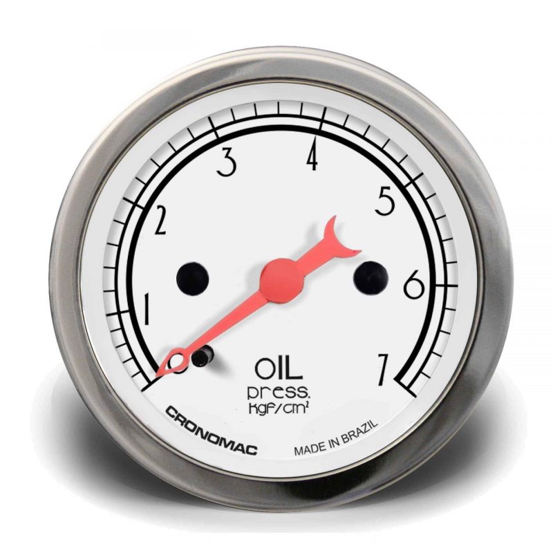 Manômetro Óleo 52mm Mecânico 7kg HOT Silver