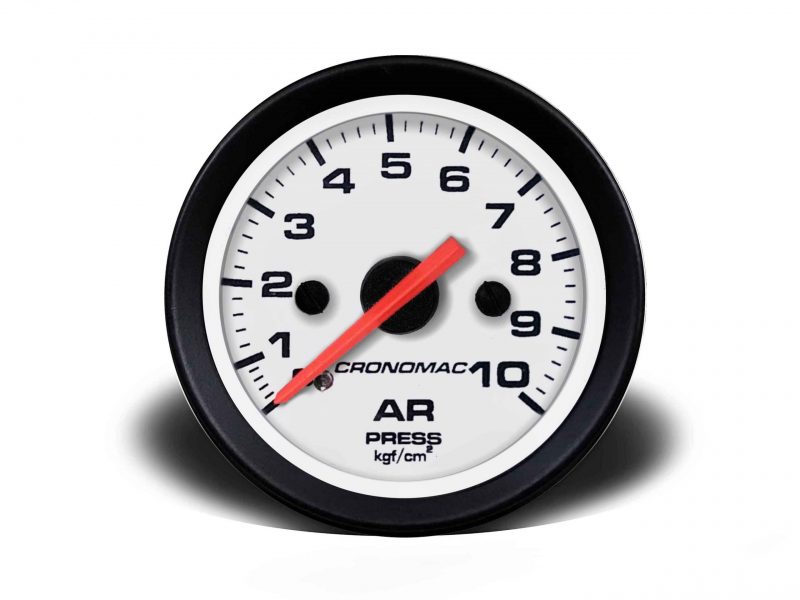 Manômetro Pressão Ar 52mm Mecânico 10Kg Street - Branco