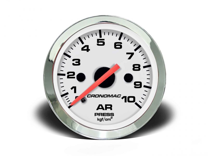 Manômetro Pressão Ar 52mm Mecânico 10kg Croma - Branco