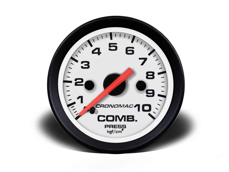 Manômetro Pressão Combustível 52mm Mecânico 10kg Street - Branco