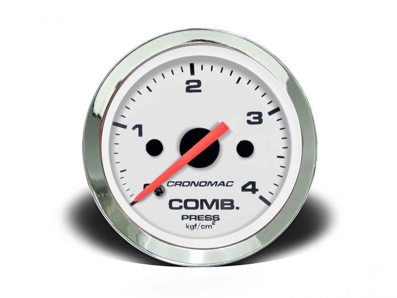 Manômetro Pressão Combustível 60mm Mecânico 4kg Croma - Branco