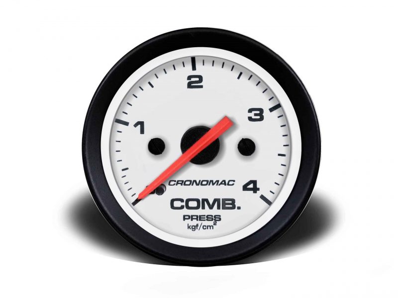 Manômetro Pressão Combustível 52mm Mecânico 4kg Street - Branco
