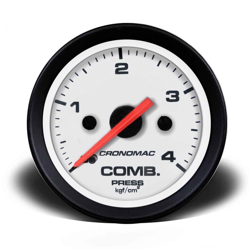 Manômetro Pressão Combustível 52mm Mecânico 4kg Street - Branco