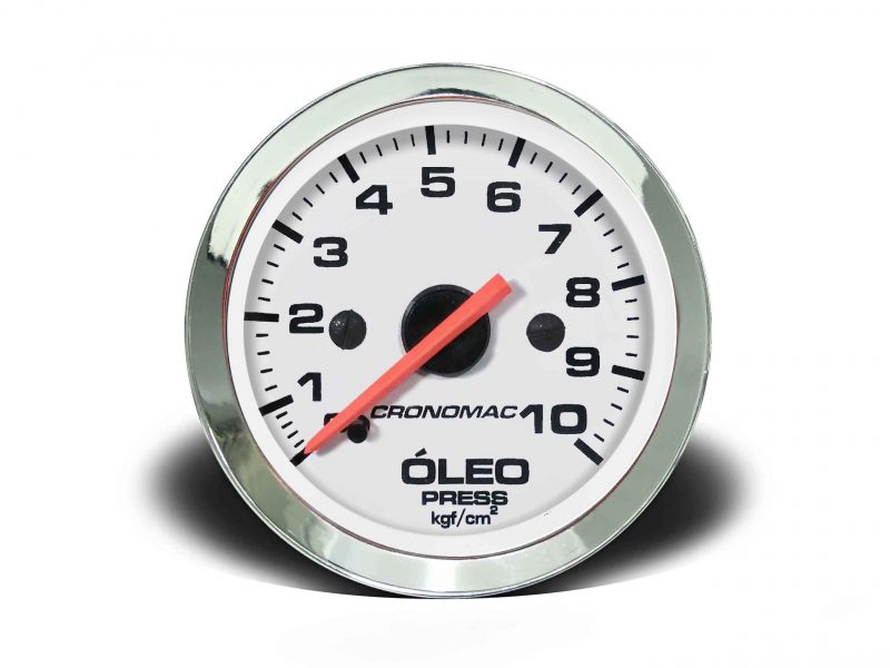 Manômetro Óleo 60mm Mecânico 10kg Croma - Branco