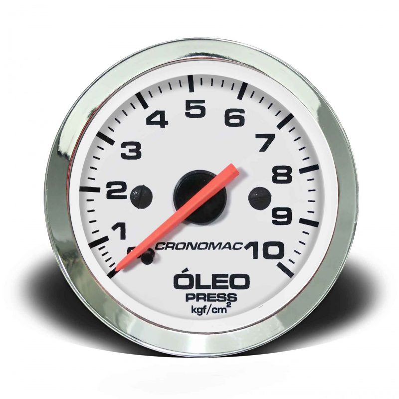 Manômetro Óleo 60mm Mecânico 10kg Croma - Branco