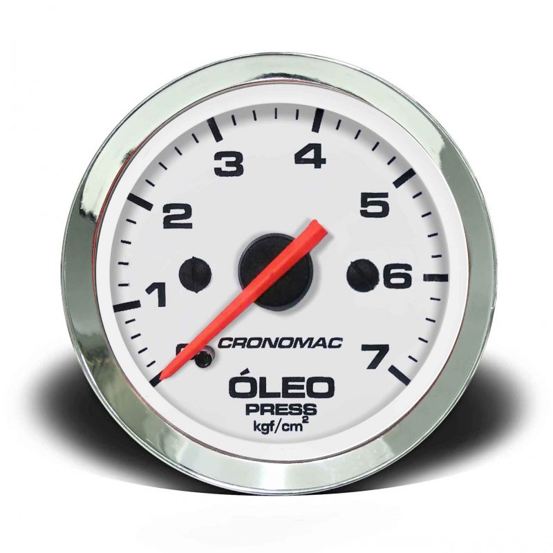 Manômetro Óleo 60mm Mecânico 7kg Croma - Branco