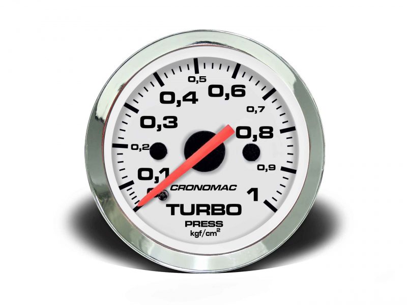 Manômetro Pressão Turbo 52mm Mecânico 1kg Croma - Branco