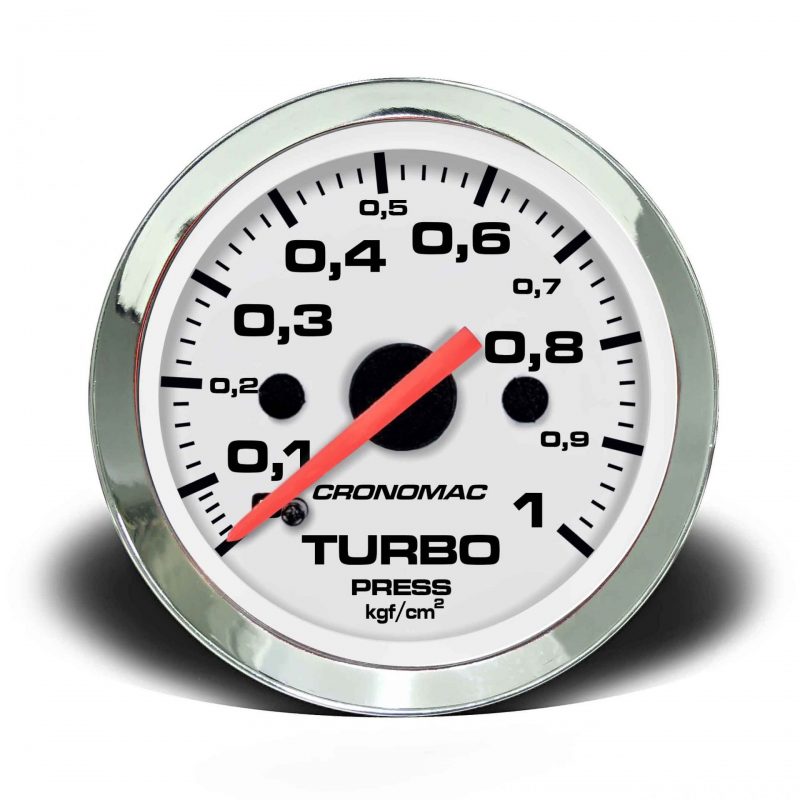 Manômetro Pressão Turbo 52mm Mecânico 1kg Croma - Branco