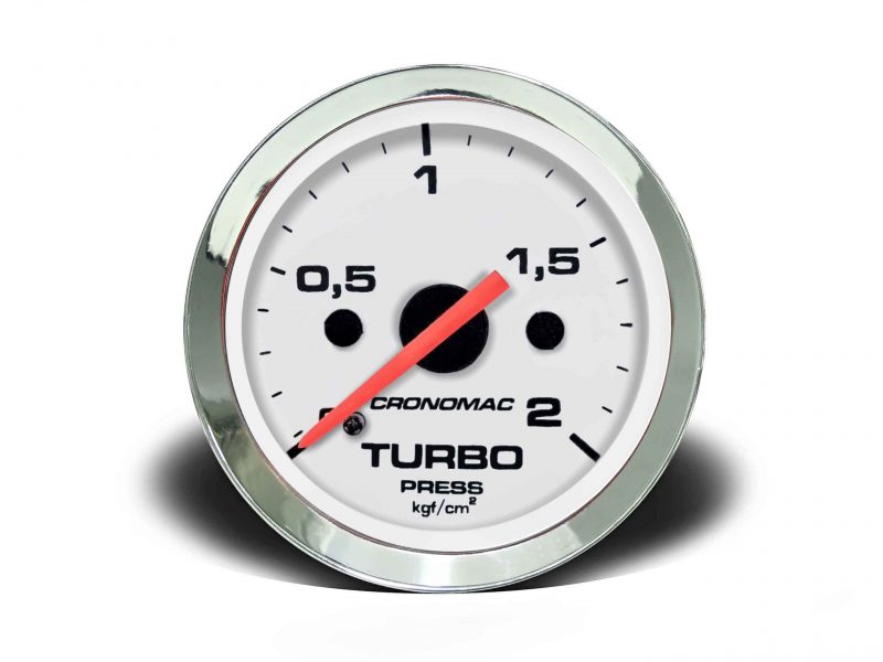 Manômetro Pressão Turbo 52mm Mecânico 2kg Croma - Branco