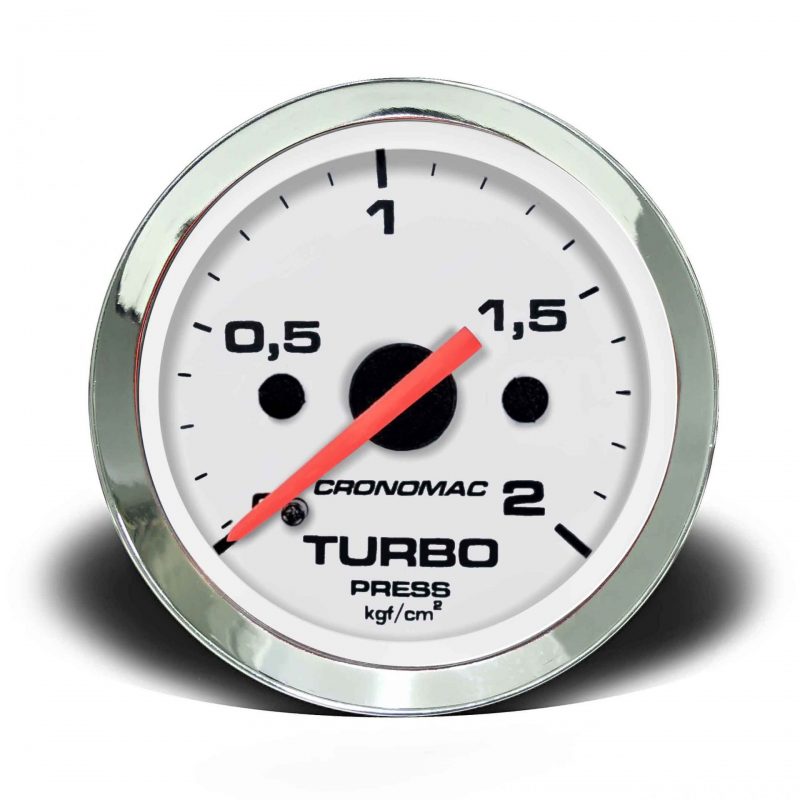Manômetro Pressão Turbo 52mm Mecânico 2kg Croma - Branco