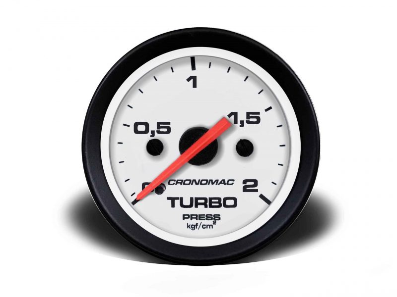 Manômetro Pressão Turbo 52mm Mecânico 2kg Street - Branco