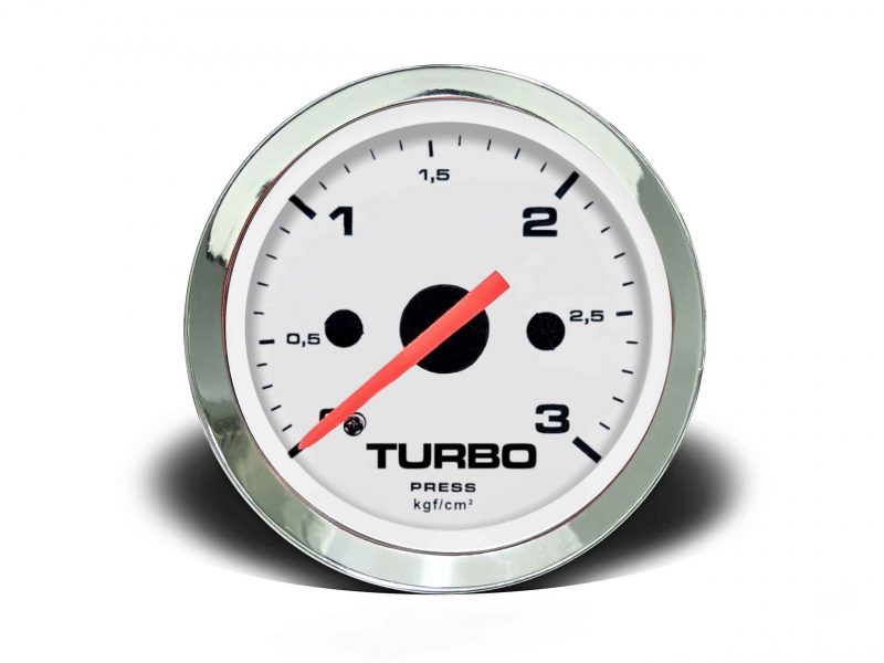 Manômetro Pressão Turbo 52mm Mecânico 3kg Croma - Branco