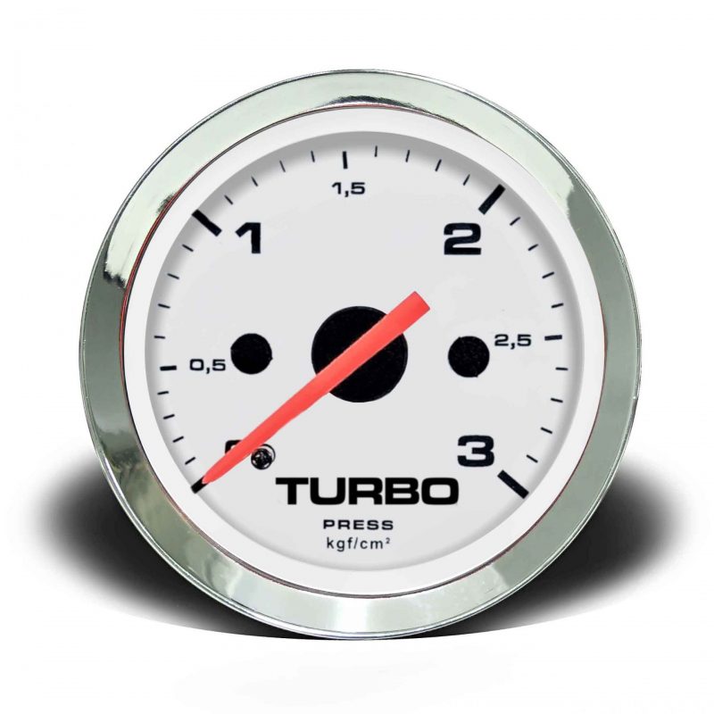 Manômetro Pressão Turbo 60mm Mecânico 3kg Croma - Branco