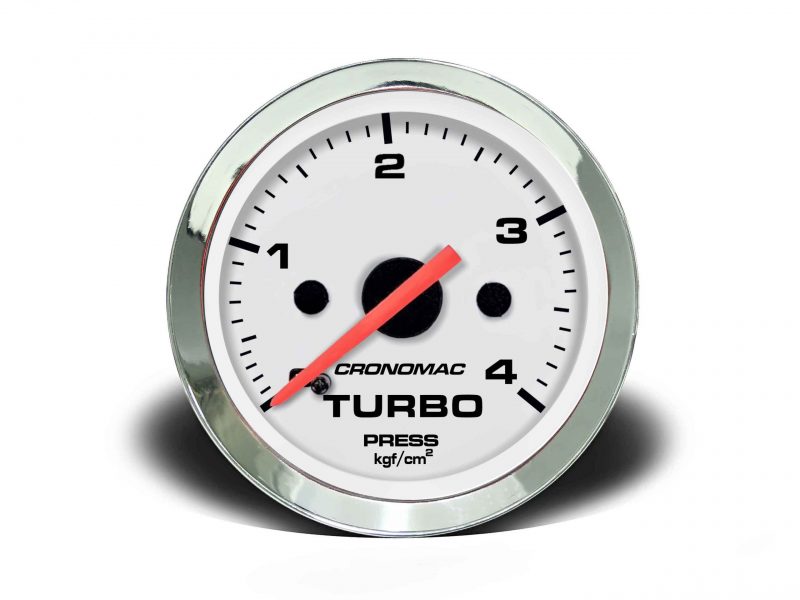 Manômetro Pressão Turbo 52mm Mecânico 4kg Croma - Branco
