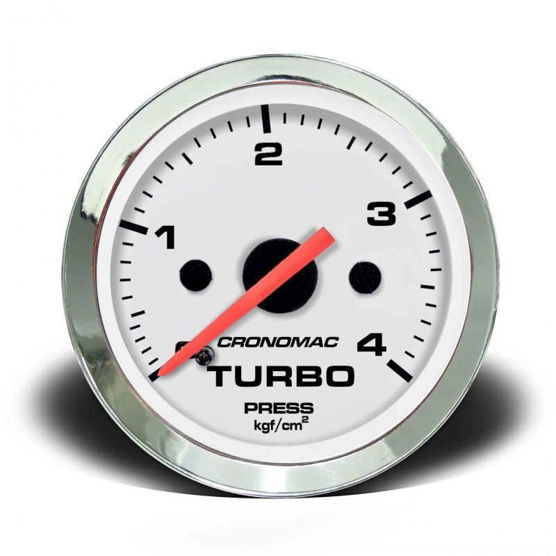 Manômetro Pressão Turbo 60mm Mecânico 4kg Croma - Branco