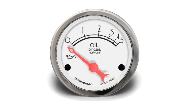 Manômetro Óleo 52mm Elétrico 5kg HOT Silver