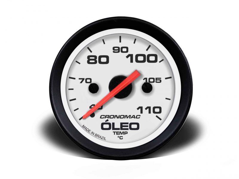 Termômetro Mecânico 52mm Óleo 5 metros Street - Branco