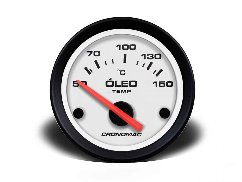 Termômetro Elétrico 52mm Óleo Street - Branco