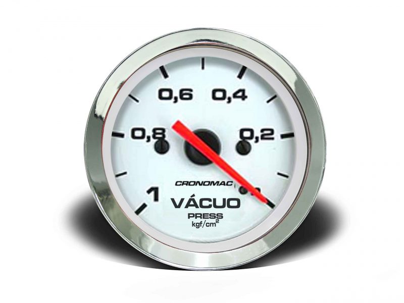 Manômetro Vácuo 52mm Mecânico Croma - Branco s/Faixa