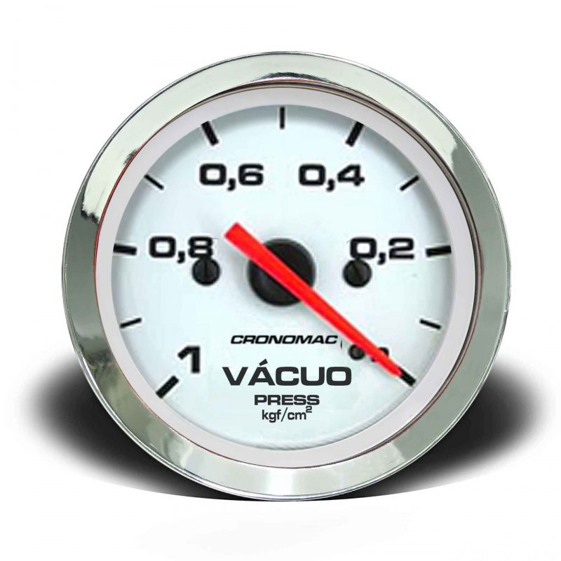 Manômetro Vácuo 52mm Mecânico Croma - Branco s/Faixa