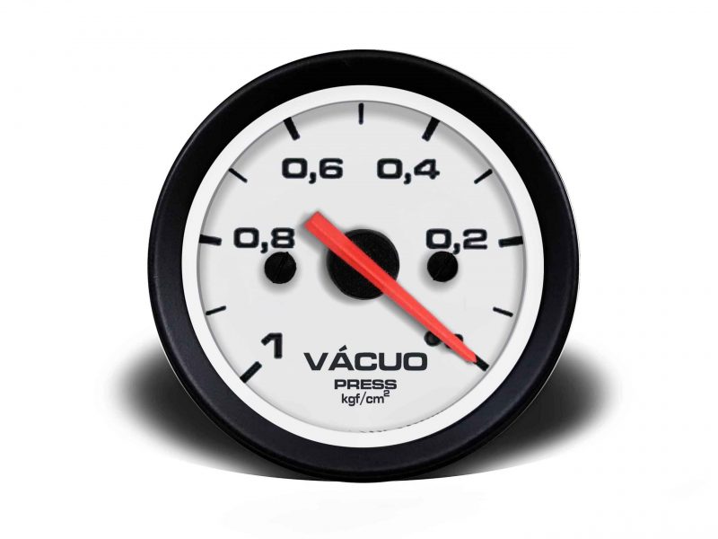 Manômetro Vácuo 60mm Mecânico Street – Branco s/ Faixa