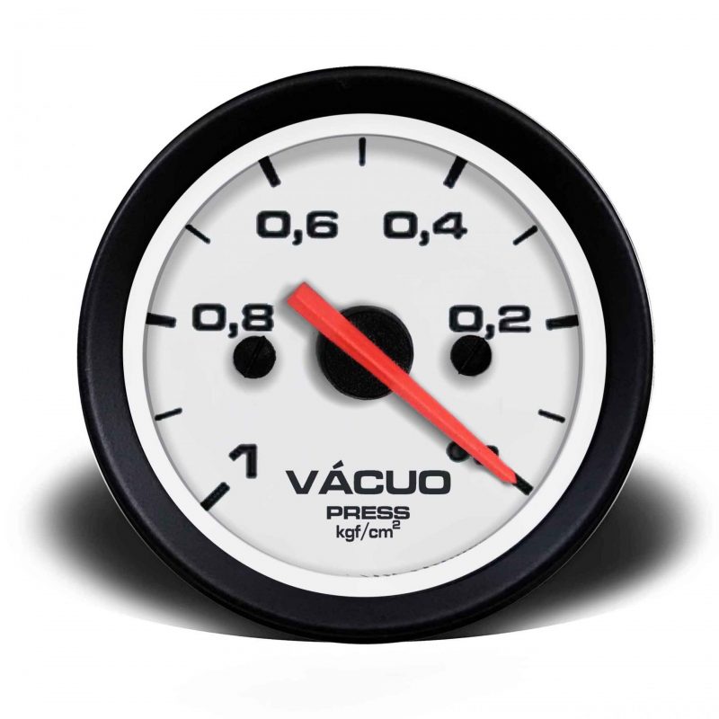 Manômetro Vácuo 60mm Mecânico Street – Branco s/ Faixa