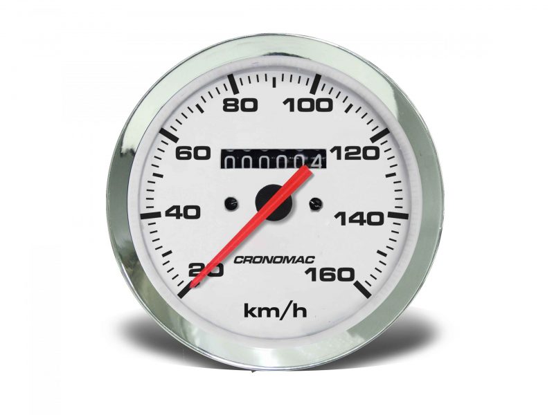 Velocímetro 85mm Mecânico 160kmh Croma - Branco W 0.5