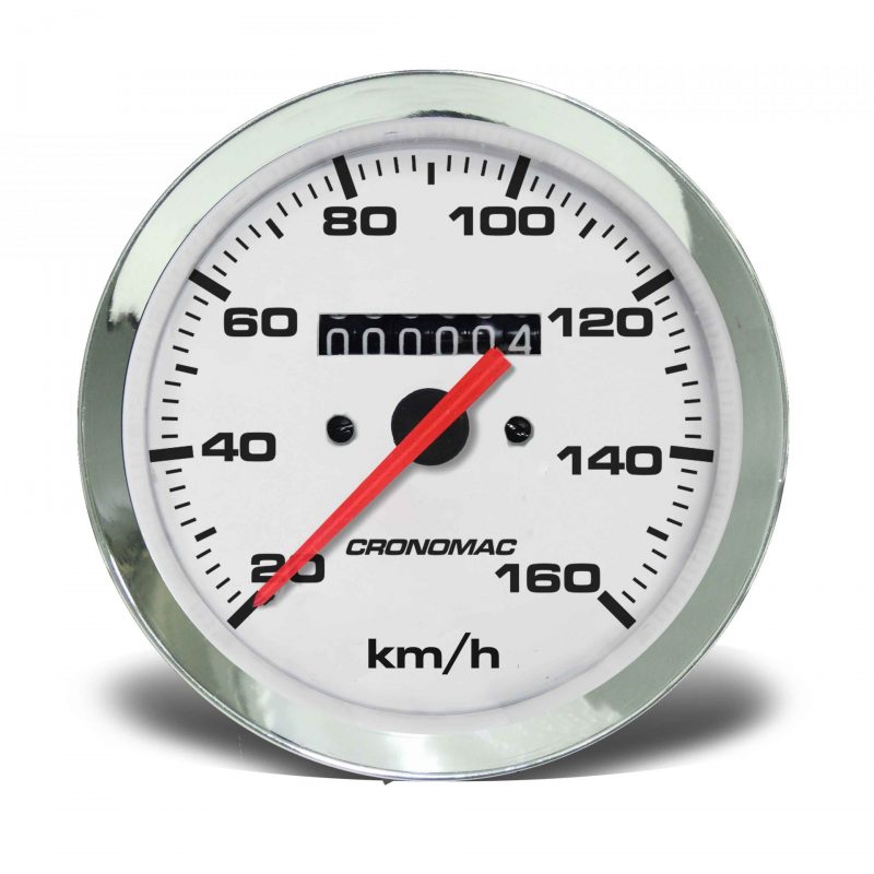 Velocímetro 85mm Mecânico 160kmh Croma - Branco W 0.5