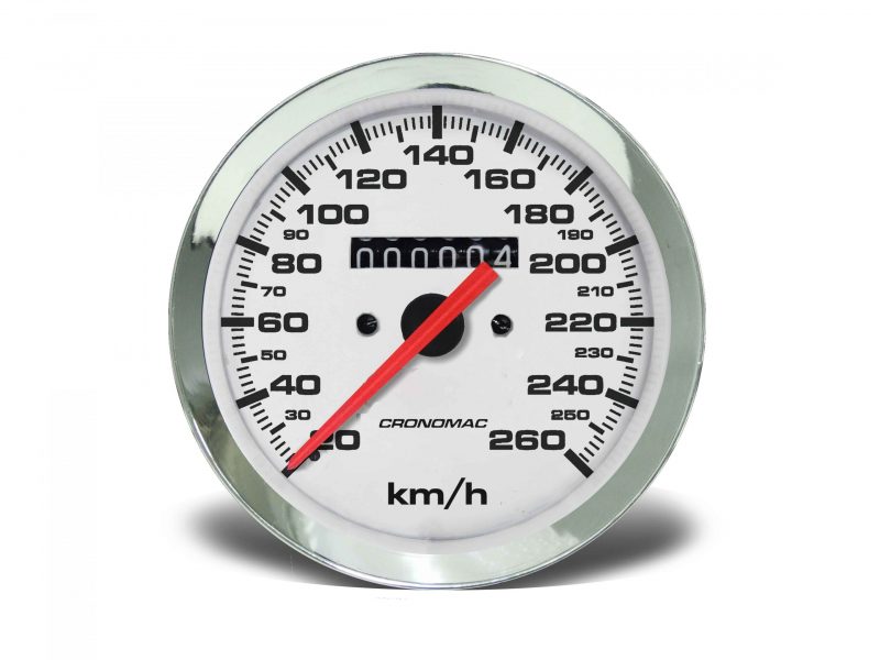 Velocímetro 85mm Mecânico 260kmh Croma - Branco  W 0.5