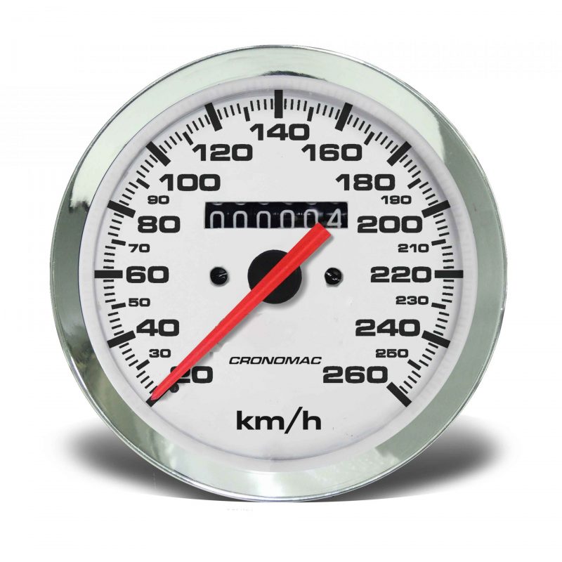 Velocímetro 85mm Mecânico 260kmh Croma - Branco  W 0.5