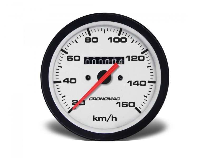 Velocímetro 85mm Mecânico 160kmh Street - Branco W 0.5