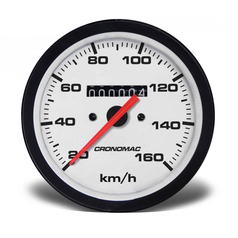 Velocímetro 100mm Mecânico 160kmh  Street - Branco W 0.5