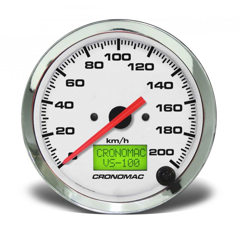 Velocímetro 100mm Eletrônico  200kmh Display Digital Croma - Branco