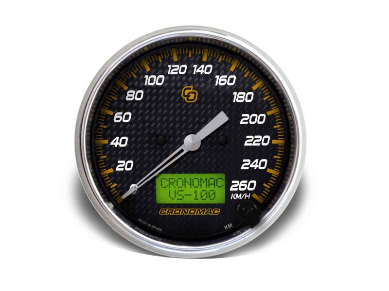 Velocímetro 100mm Eletrônico  260kmh Display Digital Carbono