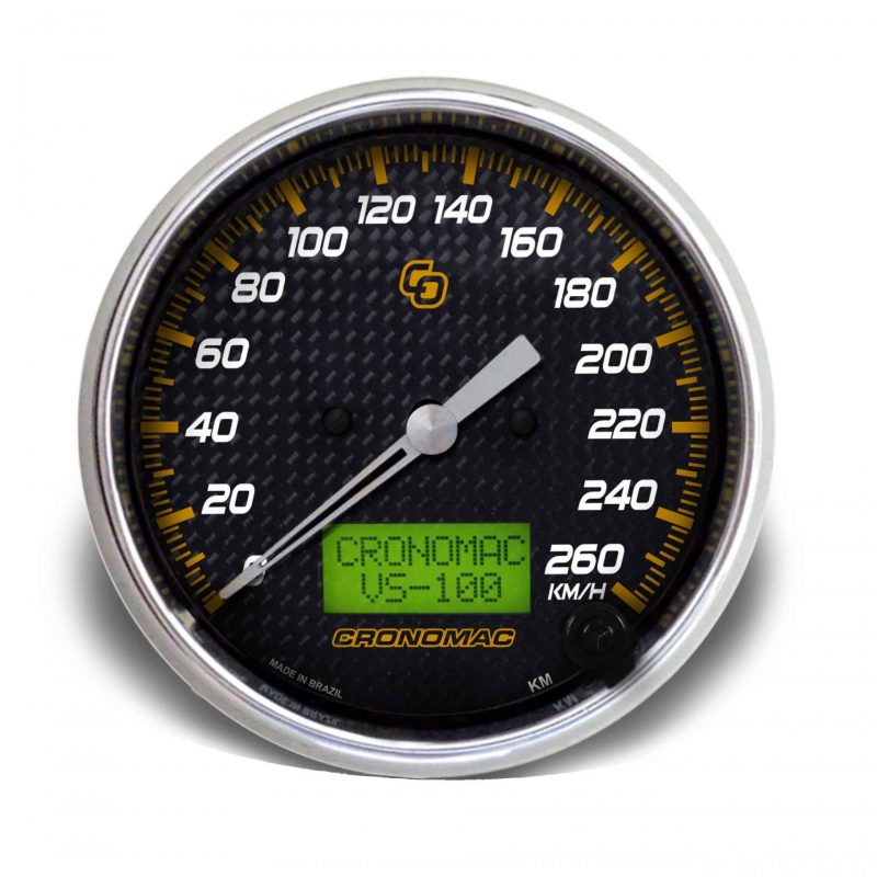 Velocímetro 100mm Eletrônico  260kmh Display Digital Carbono