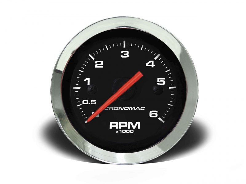Contagiros 52mm 6.000 RPM Croma -Preto
