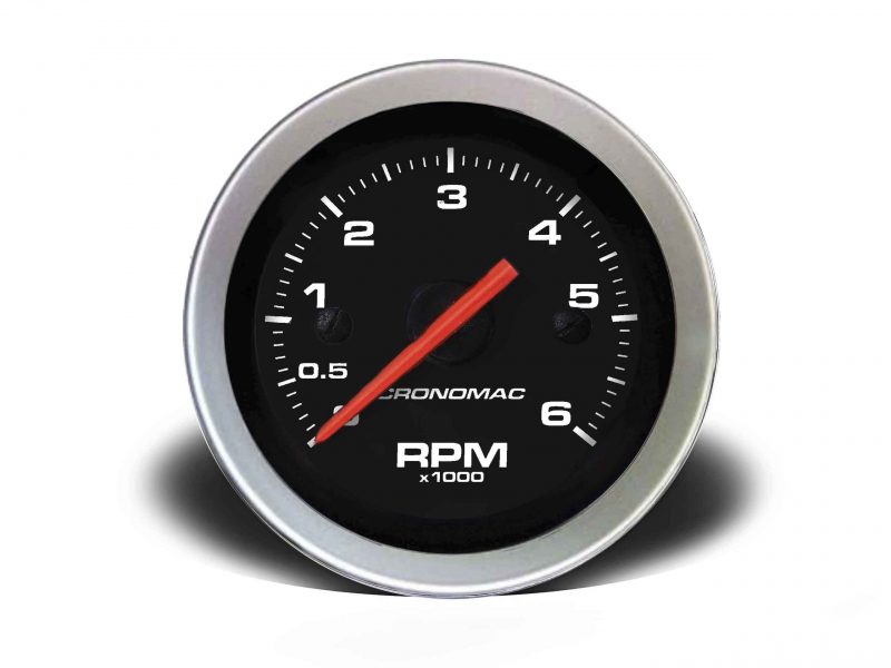 Contagiros 52mm 6.000 RPM DIESEL Sport - Preto