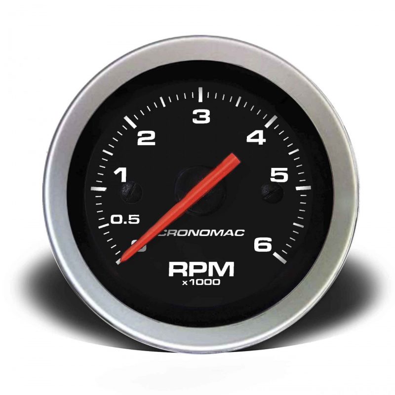Contagiros 52mm 6.000 RPM DIESEL Sport - Preto