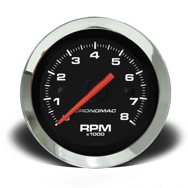 Contagiros 52mm 8.000 RPM Croma - Preto
