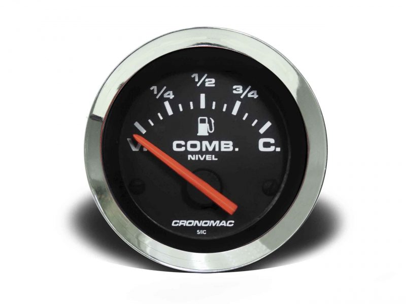 Indicador de Nível de Combustível 52mm Elétrico Croma - Preto