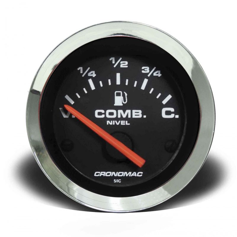 Indicador de Nível de Combustível 52mm Elétrico Croma - Preto