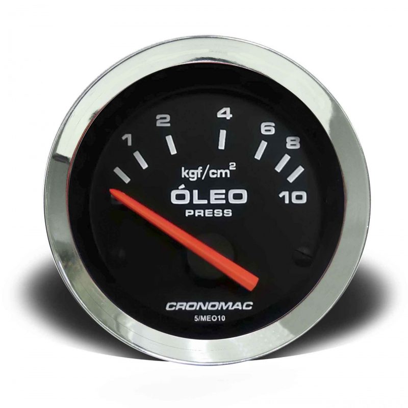 Manômetro Óleo 52mm Elétrico 10kg Croma - Preto
